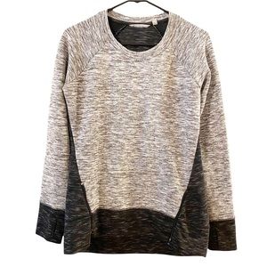 ATHLETA Zippered Marled Gray Sweatshirt